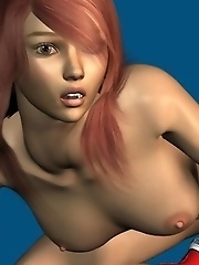 Naughty redhead slut Nina is posing
